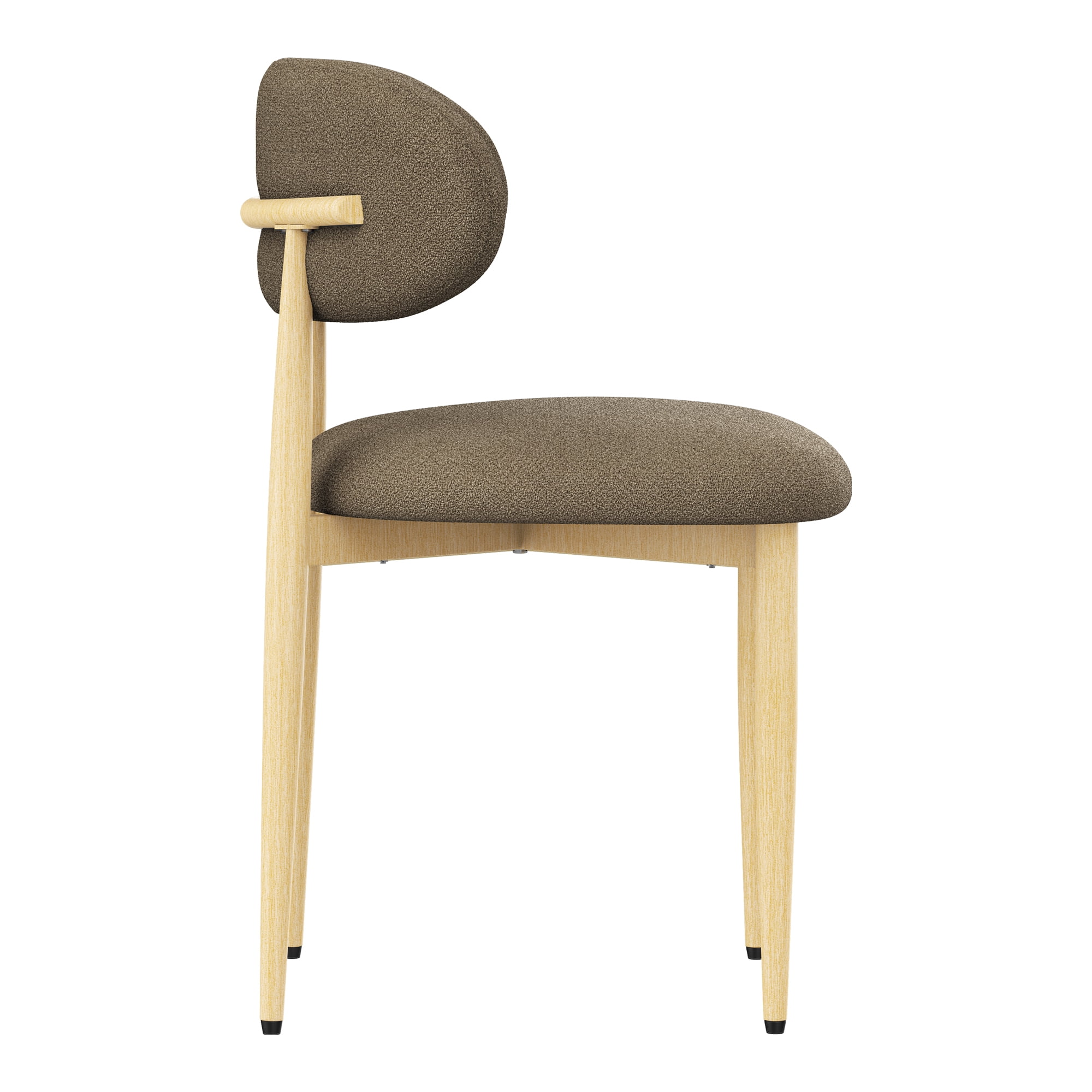 Mintazer Modern Upholstered Dining Chairs Set of 4, Minimalist Padded Kitchen Chairs with Lamb Wool Fabric & Non‑Slip Foot Pads for Dining Room Kitchen Small Apartment, Coffee