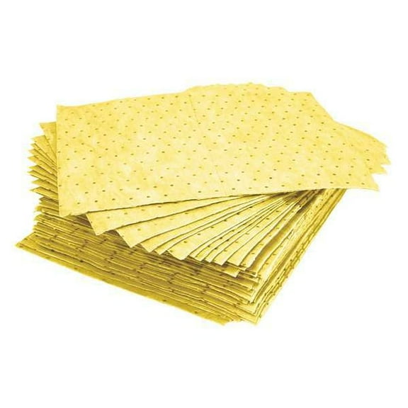 Oil-Dri Sorbent Pad, 23 gal, 15 in x 19 in, Universal, Yellow, 100 PK L72372G