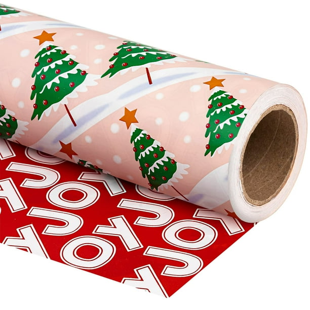 Rollo navideño reversible de papel de regalo WRAPAHOLIC de 43 x 10 m