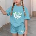 thumbnail image 5 of VBTAPA St Patricks Day Outfit Boy Girl Short Sleeve Graphic T Shirt Jogger Shorts Set 2026 Summer Clothes Blue 12-13Years, 5 of 7