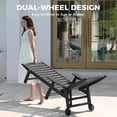 thumbnail image 5 of Wood Look HDPE Outdoor Chaise Lounge Chair, Rolling Pool Lounger, Black, 5 of 7