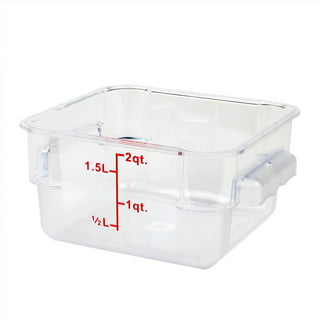 Hakka 4 qt Commercial Grade Square Food Storage Containers with Lids,Polycarbonate,Clear - Case of 5