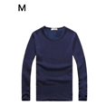 thumbnail image 3 of Minnieouse Top básico para hombre, ropa interior cálida de manga larga con cuello redondo, Base para clima frío, ropa de Color sólido, Jersey, Camisetas METRO Espesar azul oscuro, 3 of 6