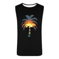 thumbnail image 4 of Fnnxeal Men's Lightweight Polyester Tank Top Print Casual Sleeveless Summer Breathable Tank Top for Men Black, 4 of 5