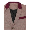 thumbnail image 3 of INSPIRE CHIC Men's Plaid Pattern Blazer Slim Fit Casual Sports Coat M Burgundy, 3 of 6