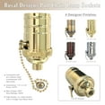 thumbnail image 6 of Royal Designs, Inc. Pull Chain Lamp Socket for Incandescent LED Bulbs, Polished Brass, Set of 6, 6 of 6