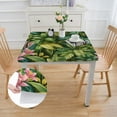 thumbnail image 2 of Awypu Tropical Summer Hawaiian Flower Palm Leaves Square Tablecloth for Picnic Dining Kitchen Farmhouse 100% Polyester Fiber 36*36, 2 of 8