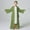Green, variant on Liyamei Kids Muslim Chiffon Abaya For Girls Open Front Cardigan Dress Robe Girls Casual Dresses 5-6 Years