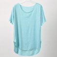 thumbnail image 3 of Birdeem T-Shirt Femme Col Rond Couleur Unie Manches Courtes Ample, 3 of 10