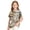 Bronze, variant on Girls Short Sleeve Polo Shirt, Dark Background Oak Leaf Twisted Branch Camo Print Collared Top, Lightweight Polyester Casual T-Shirt for Outdoor School Daily Wear,Bronze,130