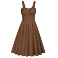 thumbnail image 1 of Vestido Belle Poque vintage sin mangas en forma de A Swing Brown, 1 of 7
