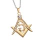thumbnail image 1 of Cadena de eslabones de plata con colgante de collar material acero inoxidable dorado para hombre Salvador Collar de los hombres, 1 of 9