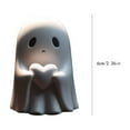 thumbnail image 3 of Fiudx Decoración del hogar Adorno de fantasma lindo con dedo medio para Halloween Figura de fantasma para Halloween Adorno de corazón para Halloween, 3 of 3