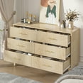 thumbnail image 6 of Fluted 6 Drawers Dresser, Wide Modern Chest of Drawers, 6 Drawer Double Dresser, 6 of 10