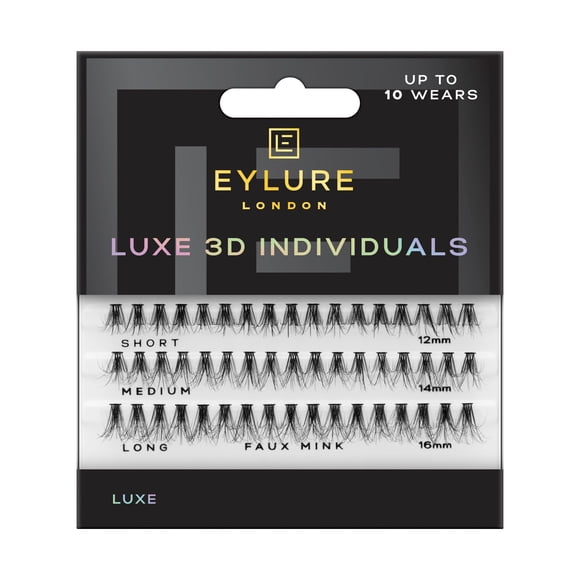 Eylure Luxe 3D Individuals Cluster Pestañas postizas cortas, medianas y largas