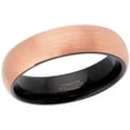 thumbnail image 2 of 2-Tone Tungsten Wedding Ring - Band for Mens & Womens- 6mm Rose Gold IP Tungsten Ring - Comfot Fit Domed Tungsten Band, 2 of 3