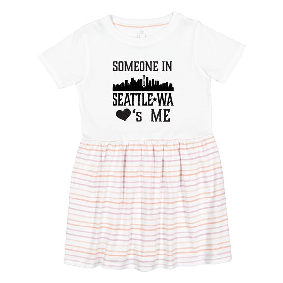 Inktastic Seattle Washington Someone Loves Me Skyline Girls Toddler Dress