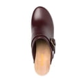 thumbnail image 3 of XYD Women Wedge Heels with Studs Buckle Strap Slides Mules Round Closed Toe Slip On Casual Dress Cork Shoes Size 14.5 Burgundy, 3 of 4