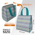 thumbnail image 3 of Pioneer Flower Floral Print Pattern Insulated Lunch Bag for Women & Adults,Large Portable Soft Cooler Lunch Bag,Thermal Food Storage Tote with Pearl Cotton,8.66L,8.75x5.75x9.5 Inch, 3 of 6