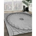 thumbnail image 2 of Ahgly Company Indoor Round Patterned Smokey Gray Area Rugs, 7' Round, 2 of 6
