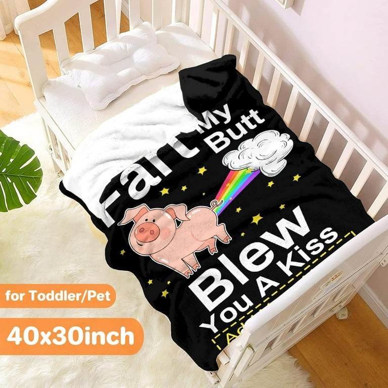 Custom Funny Pig Blanket Gift for Men Women, 60x80 Inches Soft - Main Image