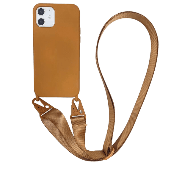 Funda de teléfono móvil con cadena y collar cruzado para iPhone 14 13 12 11 pro XS MAX XR 7 8 Plus SE, correa de silicona con cordón para el cuello Tan Jianjun unisex
