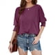 thumbnail image 1 of Túnica Informal Ligera con Cuello Redondo para Mujer, Color Rojo Vino, Talla XL, 1 of 6