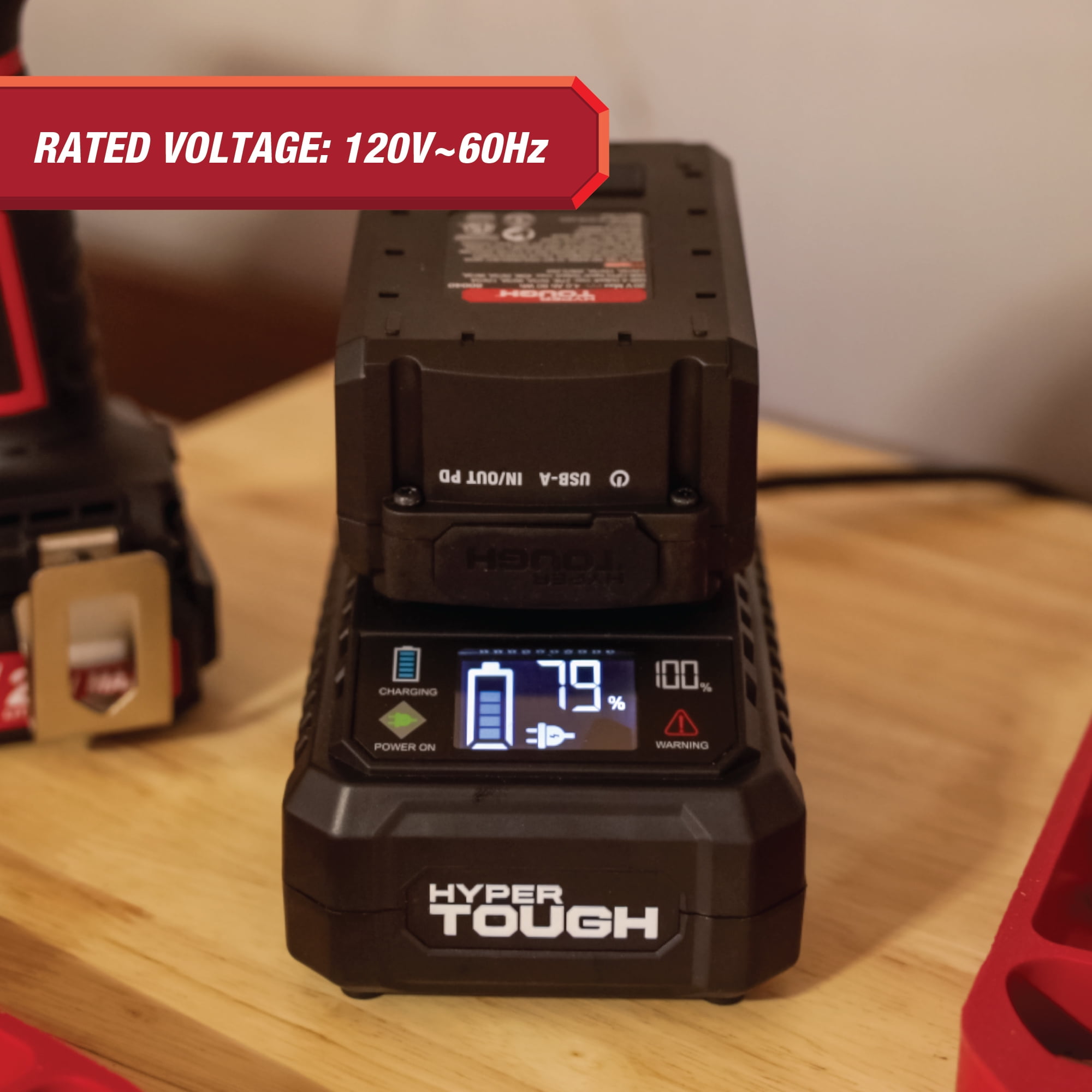Hyper Tough 20V Max Fast Charger for Lithium-Ion Batteries