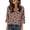Coffee-B^1029VV, variant on AHMOMEI Women's Silk Satin Blouse Dressy Polka Dots Women's 3/4 Sleeve Shirts V Neck Spring Summer Womens Tunics