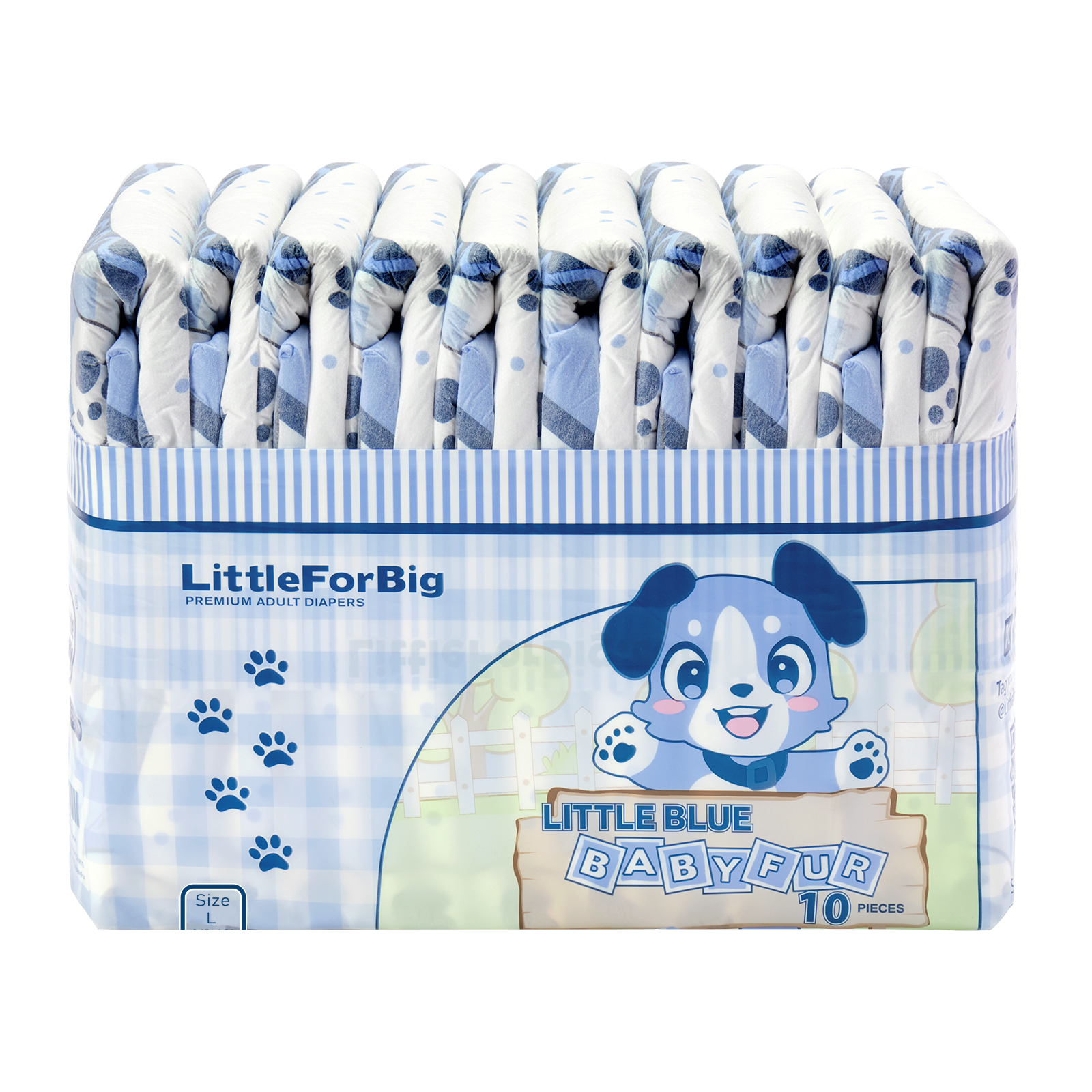 LittleForBig Pañales para adultos paquete de 10 piezas - Pañales Little Blue BabyFur (M) 7