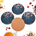 thumbnail image 6 of GZHJMY Christmas Ball Round Coaster, 4 Pcs Heat Resistant Absorbent Drink Coaster for Kitchen Bar Cafe Decor, 6 of 7