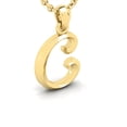 thumbnail image 3 of SuperJeweler C Initial Necklace in Heavy 14 Karat Yellow Gold With Free 18 inch Cable Chain, for Women, 3 of 6