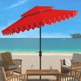 thumbnail image 2 of SAFAVIEH Elegant 9' Market Crank Double Top Patio Umbrella, Red, 2 of 6