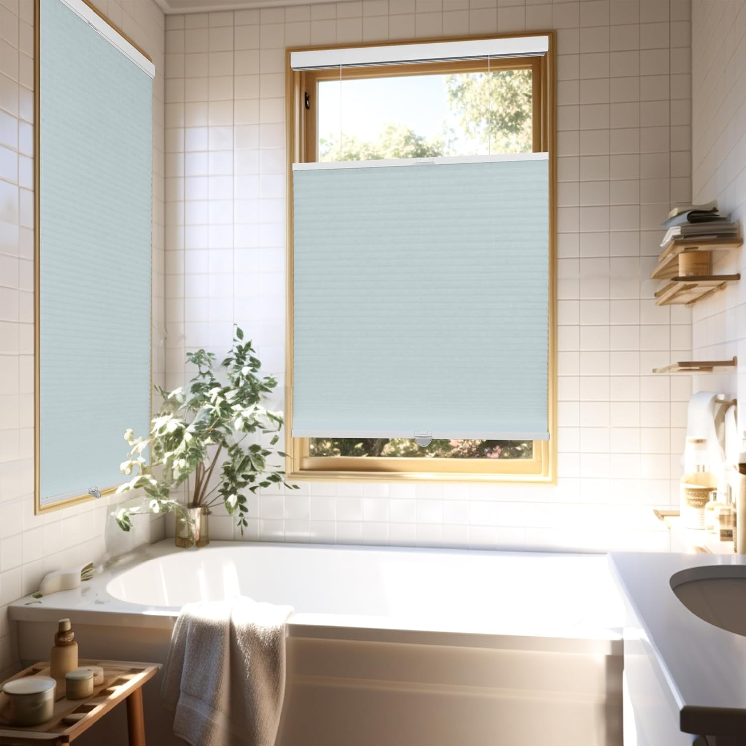 Chicology Cloud Light Filtering Cordless Top Down Bottom Up Cellular Shades 71.25 in. W x 72 in. L
