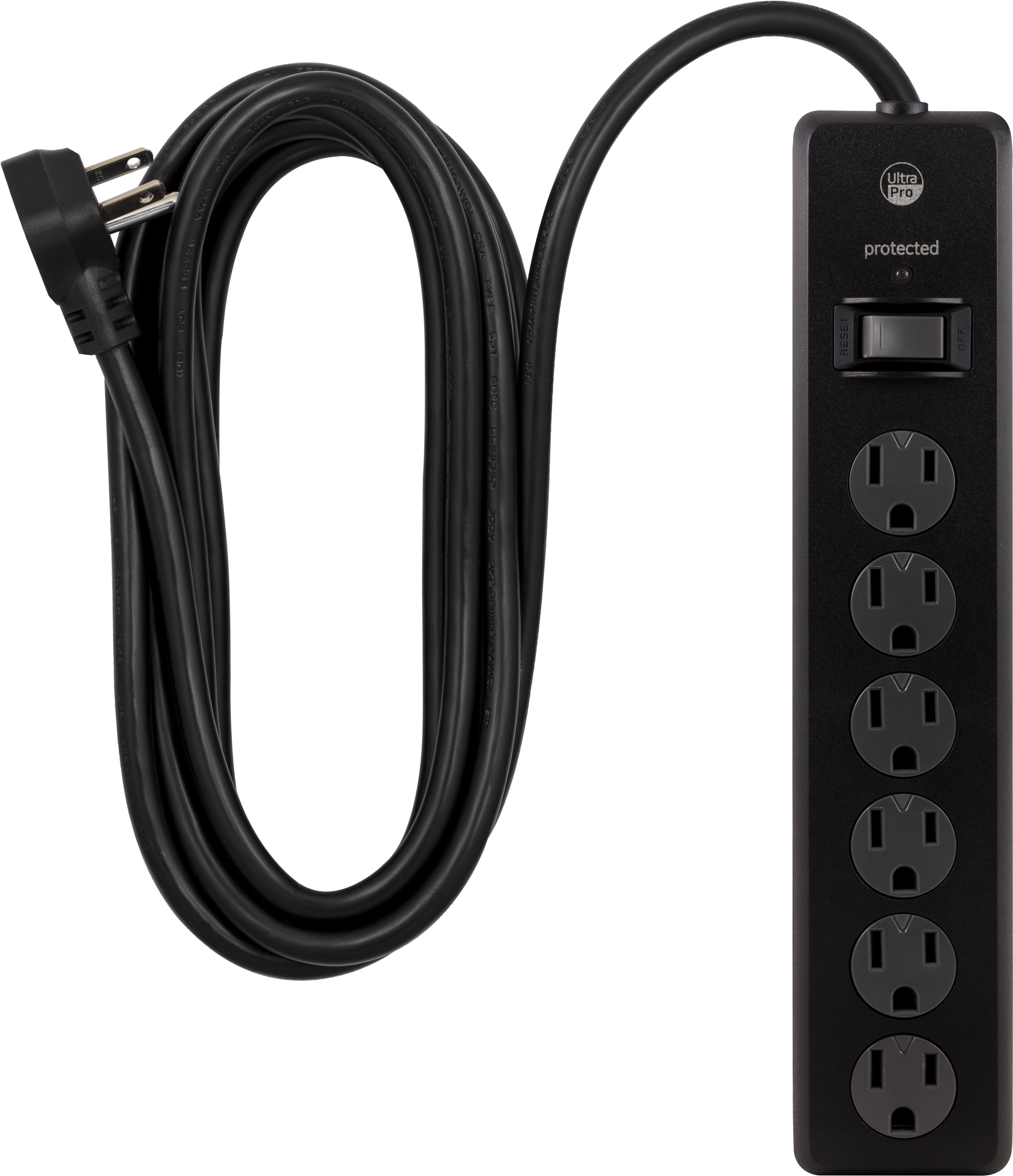 Switch 4 Pack Maxxima 6 Outlet Power Strip Surge Protector 300 Joules 2FT Cord