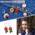thumbnail image 4 of Alloy Enamel Flower & Ladybug Charm Locking Stitch Markers Golden Tone 304 Stainless Steel Lobster Claw Clasp Locking Stitch Marker Mixed Color, 4 of 6