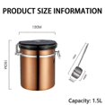 thumbnail image 2 of 1.5l Bronze Stainless Steel Airtight Coffee Container With Date Tracking For Coffee, Vacuum Sealed Airtight Container, Coffee Jar 1500ml, Coffee Groun, 2 of 5