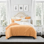 6ix Tailors SAB-TAN-CMF-CK-5PC Sabrina Tangerine California King Size Comforter & 2 Pillow Shams Set - 5 Piece