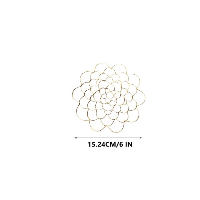 Jarrón De Flores Soporte metálico para arreglos florales,juego de 3 piezas con rejilla de hierro para jarrones (dorado,15 cm). Rkxzt