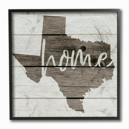 Framed Texas Map - The Stupell Home Decor Collection Texas Home Typography Map Framed Giclee Texturized Art, 12 x 1.5 x 12