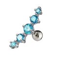 thumbnail image 2 of jiaroswwei 1Pc Lady Rhinestone Inlaid Arc Shape Ear Stud Earring Cartilage Piercing Jewelry, 2 of 8
