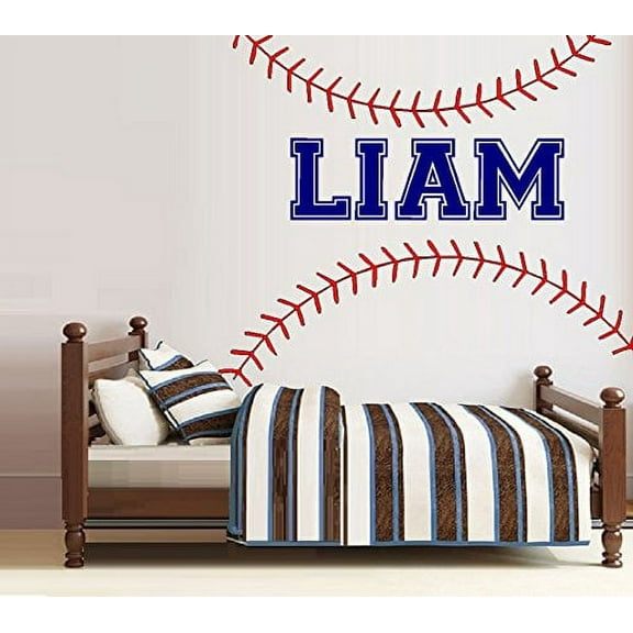 Decal ~ Baseball Laces (Custom Name) ~ WALL DECAL, HOME DECOR 30" X 40"