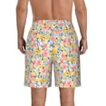 thumbnail image 3 of Naloa Watercolor Wildflowers Men's Beach Shorts, Surfing shorts, Swim trunks, Quick Dry Swim Trunks for Surfing Beach Fun - 3X-Large, 3 of 9