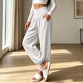 thumbnail image 4 of cocolona Womens High Waist Yoga Pants Elastic Waist Straight Slim Leg Gym Workout Pants with Pockets, 4 of 5