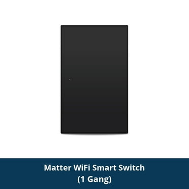 Zemismart Matter WiFi 1 Gangs Smart Wall Light Switch US AU Push Button Black Switch with Neutral SmartThings Homekit