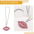thumbnail image 4 of Unique Bargains 1 Pc Metal Faux Crystal Lips with Rhinestones Car Rear View Mirror Pendant Accessories Car Hanging Ornament Pink, 4 of 6