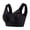 Black, variant on Women's Thin V Neck Wireless Bra Rhinestone Heart Decor Wide Strap Side Support Comfort Bra