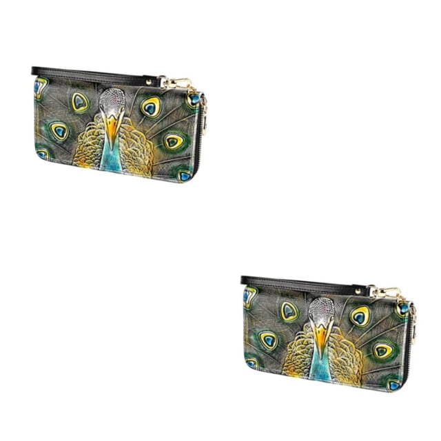 Sonducket Monedero de cuero con cremallera para mujer, reemplazo exquisito, resistente al agua, Clip para fotos, billetera elegante, Notecase con Oro Tipo 3 2piezas