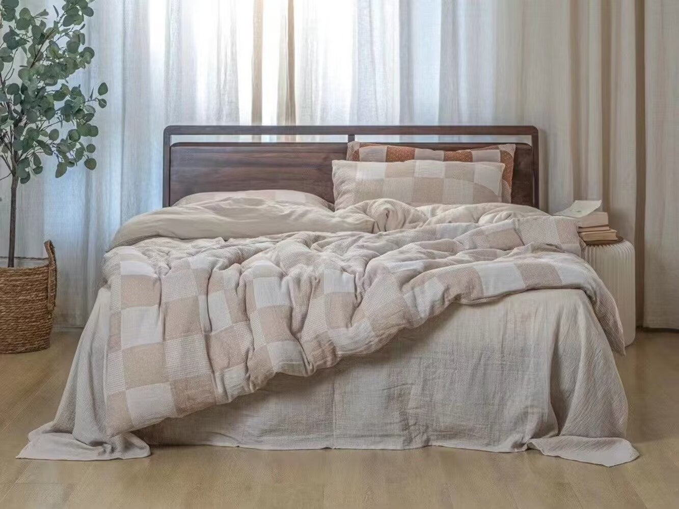 Zhuge Bed Sheets Set, Bedding Sheets Pillowcases Kit, Twin Bed Set, Hotel Bedding, Home Decor(Khaki)