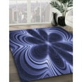 thumbnail image 2 of Ahgly Company Indoor Round Patterned Midnight Blue Area Rugs, 5' Round, 2 of 6